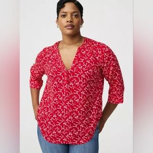 NWOT! TORRID Plus Size Bow Print Harper Georgette 3/4 Sleeve Blouse